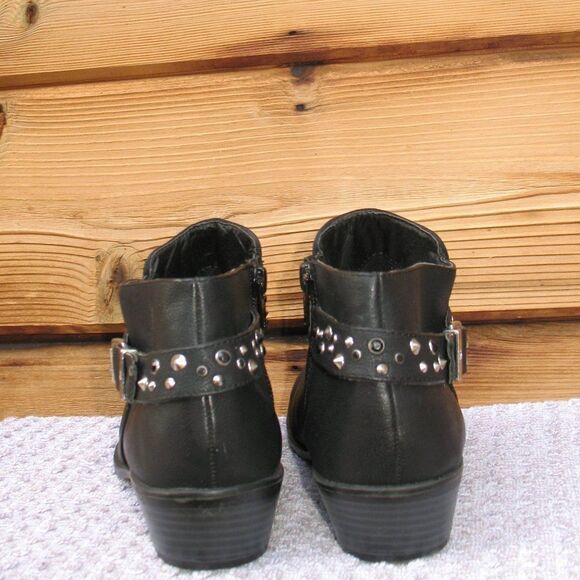 Sam Edelman Black Vegan Leather Studded Boots - Picture 4 of 7